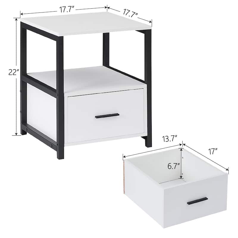 Taomika 3-Pieces Bed Frame and Modern Nightstands Sets