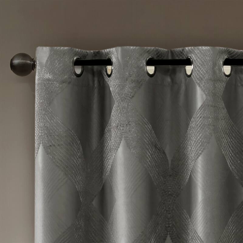 SunSmart Abel Ogee Knitted Jacquard Total Blackout Curtain Panel