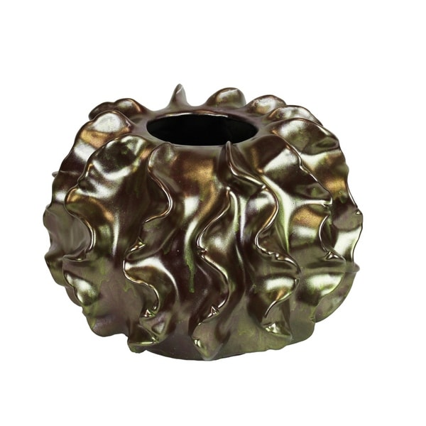 Beautifully Designed Cactiee Vase In Aged Gold