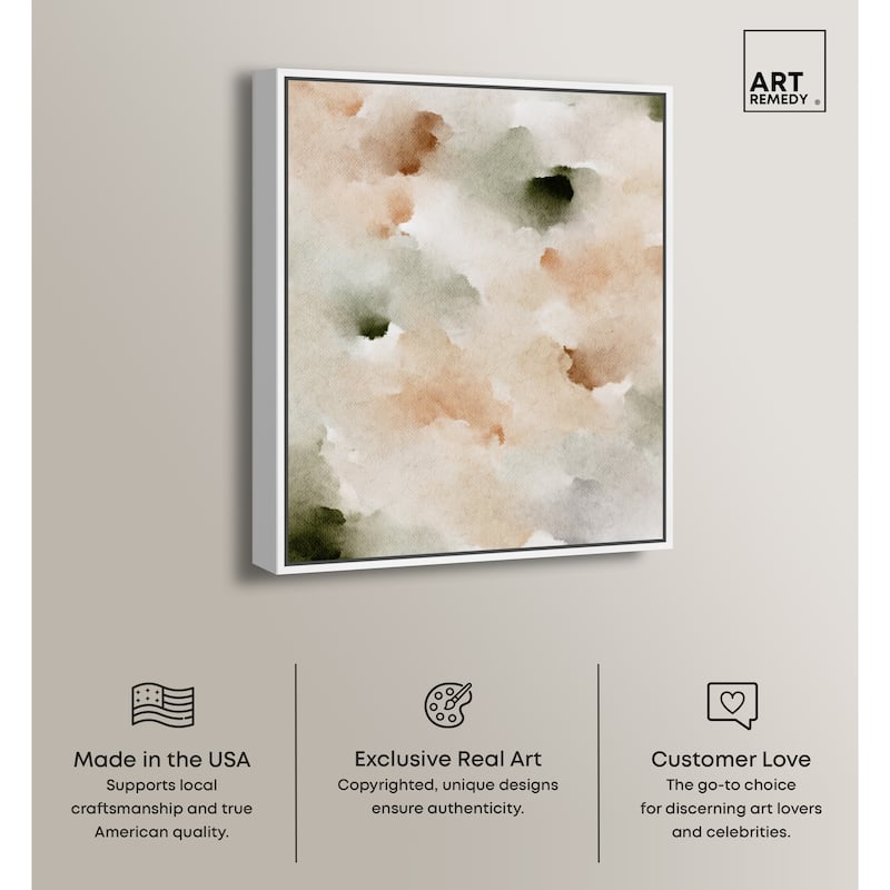 Art Remedy Cotton Balls And Cinnamon Framed Watercolor Boho Abstracts