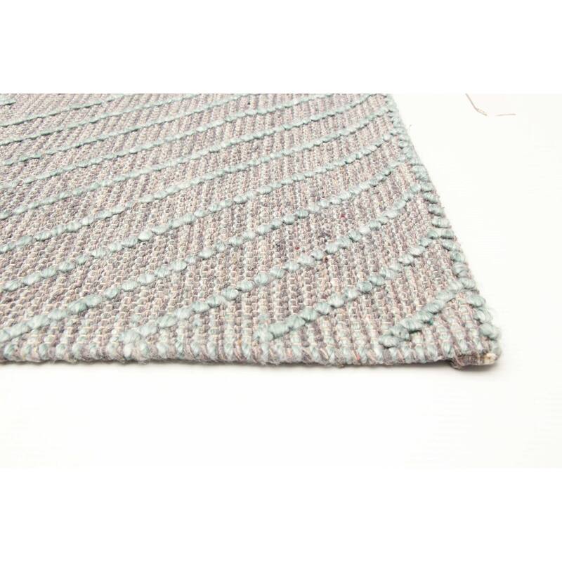 ECARPETGALLERY Braid weave Sienna Grey Wool Rug - 5'0 x 8'3
