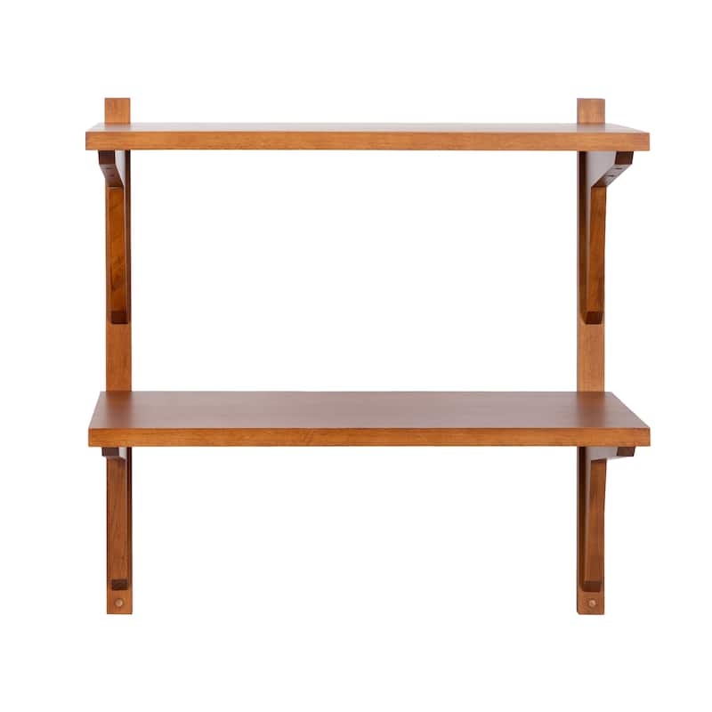Kate and Laurel Meridien Mid-Century Wall Shelves