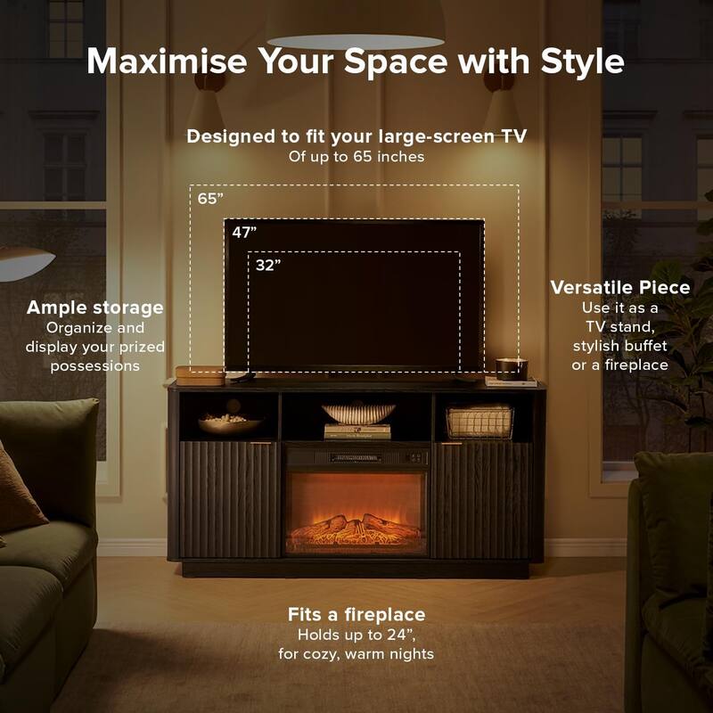 Mopio Brooklyn 59" Electric Fireplace TV Stand
