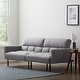 preview thumbnail 10 of 35, Lucid Comfort Collection Futon Sofa Bed with Box Tufting Light Gray Linen