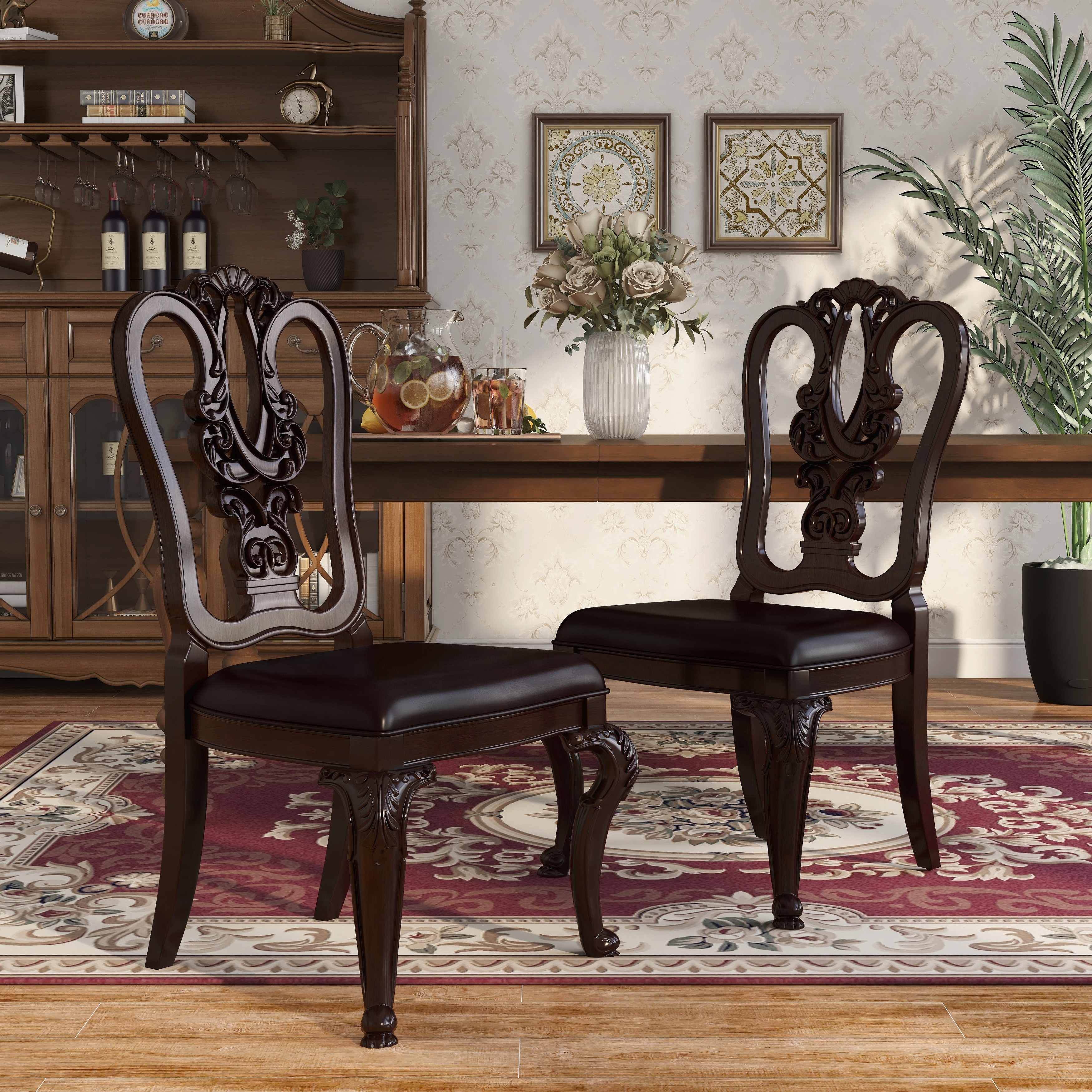 Traditional cherry 2025 dining room chairs