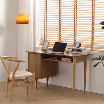 Antique Small Desk Computer Desk with File Cabinet, Writing Desk Dressing Table Home Office Student Desk with Storage Cabinet