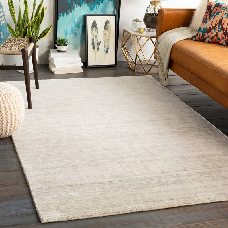 Viteri Handmade Solid Wool Blend Area Rug