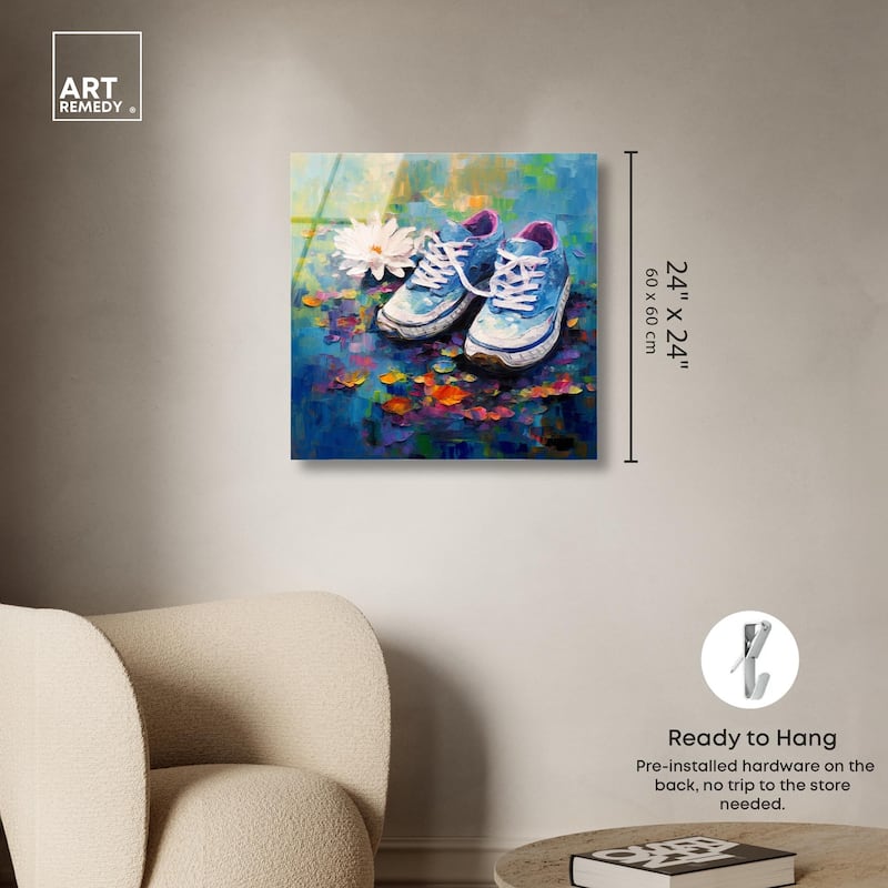 Lily Pad Sneakers Acrylic by Art Remedy, Ready to Hang