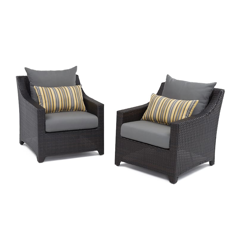 Deco 9 Piece Sunbrella Outdoor Patio Sectional & Club Set