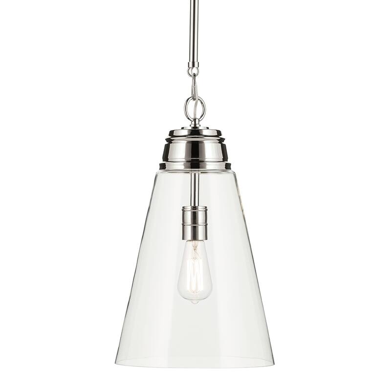 Kichler Lighting Marsailli 19" 1-Light Medium Pendant with Clear Glass in Brushed Nickel - 11.5