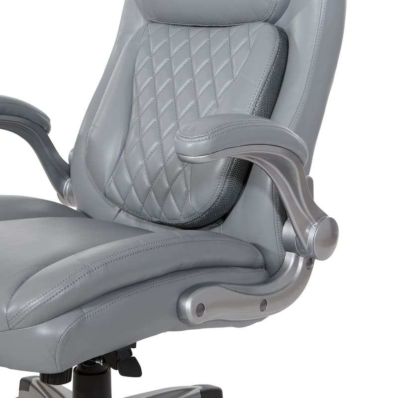 Executive Chair in Bonded Leather with Flip Arms