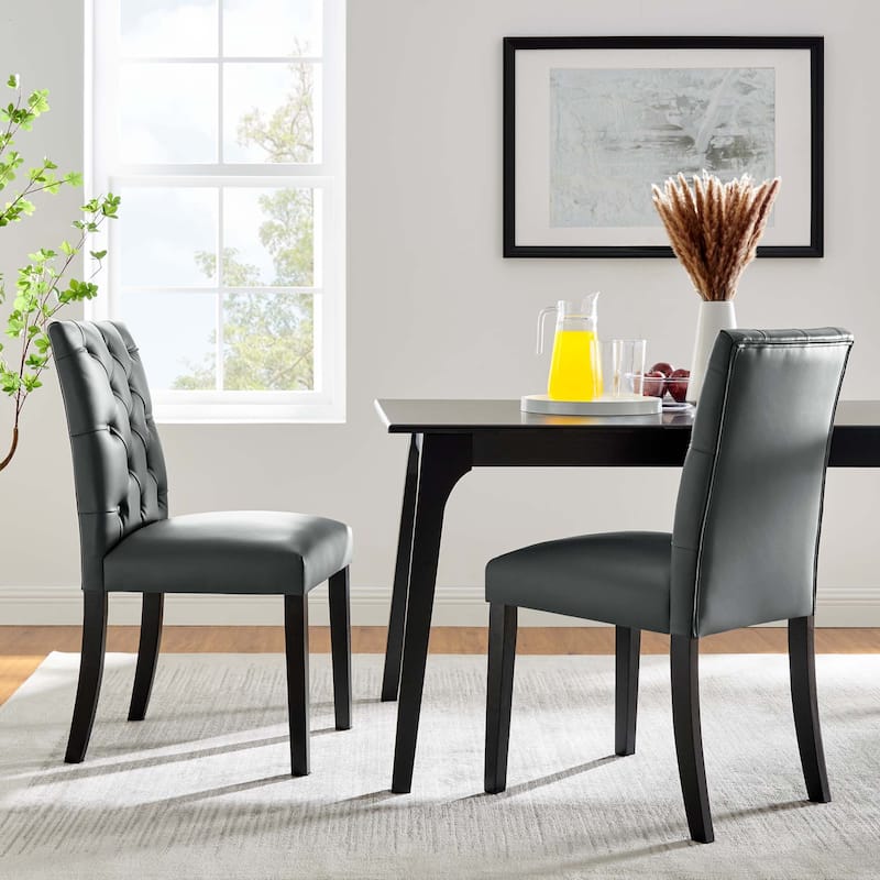 Duchess Dining Chair Vinyl Set of 2 - Gray