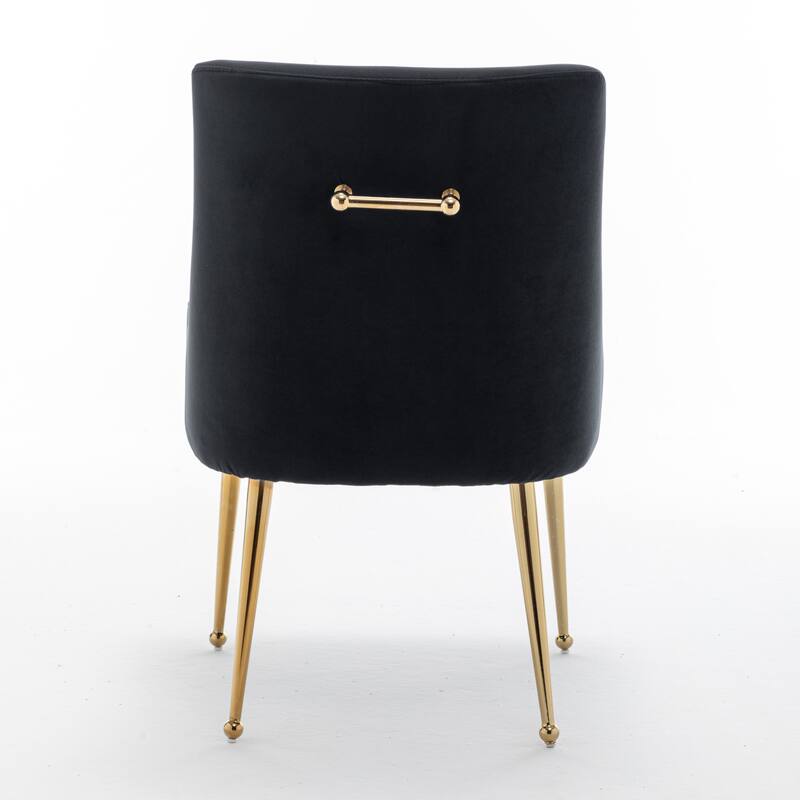 SEYNAR Velvet Upholstered Dining Chair Set of 4, Modern Glam Armless Side Chair