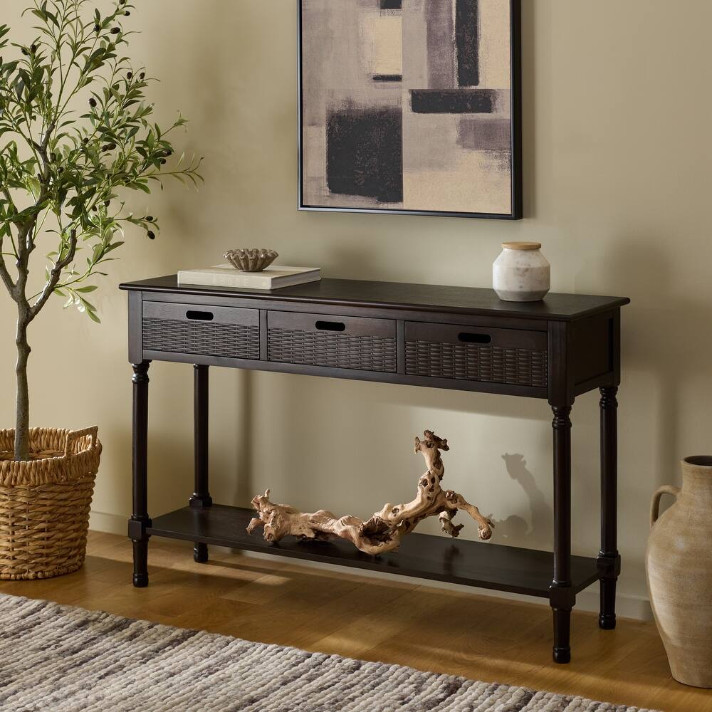 SAFAVIEH Macie 3-Drawer Console Table - 47.3" W x 13" L x 29.5" H - 47.3" W x 13" L x 29.5" H - 47"W x 13"D x 30"H