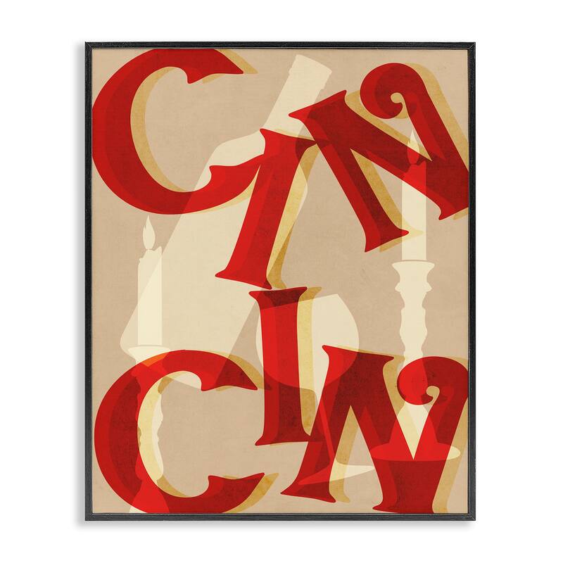 Stupell Cin Cin Wine & Candles Framed Giclee Art Design By Lil' Rue - 11 x 14 - Black