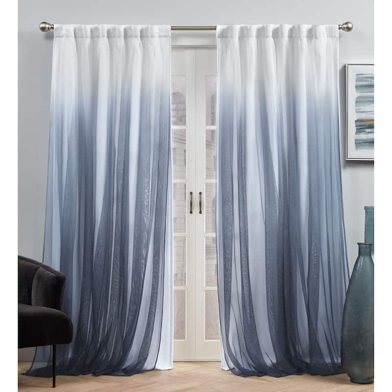 ATI Home Crescendo Lined Blackout Hidden Tab Curtain Panel Pair - 54x84 - Indigo