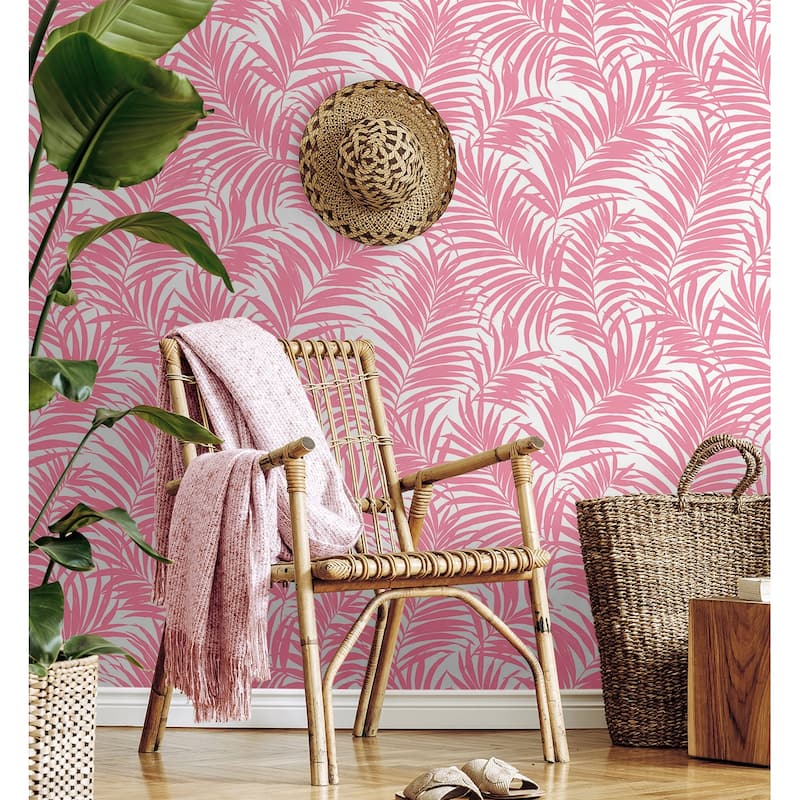 NextWall Beach Palm Peel and Stick Wallpaper - 27 in. W x 18 ft. L