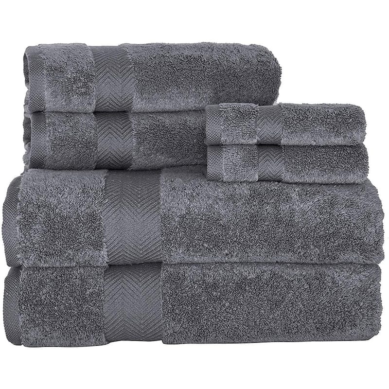 Towels Beyond Becci Turkish Cotton Towel Set & Quick Dry, Ultra Soft, Super Absorbent Bath Towels & Set of 6 - Grey