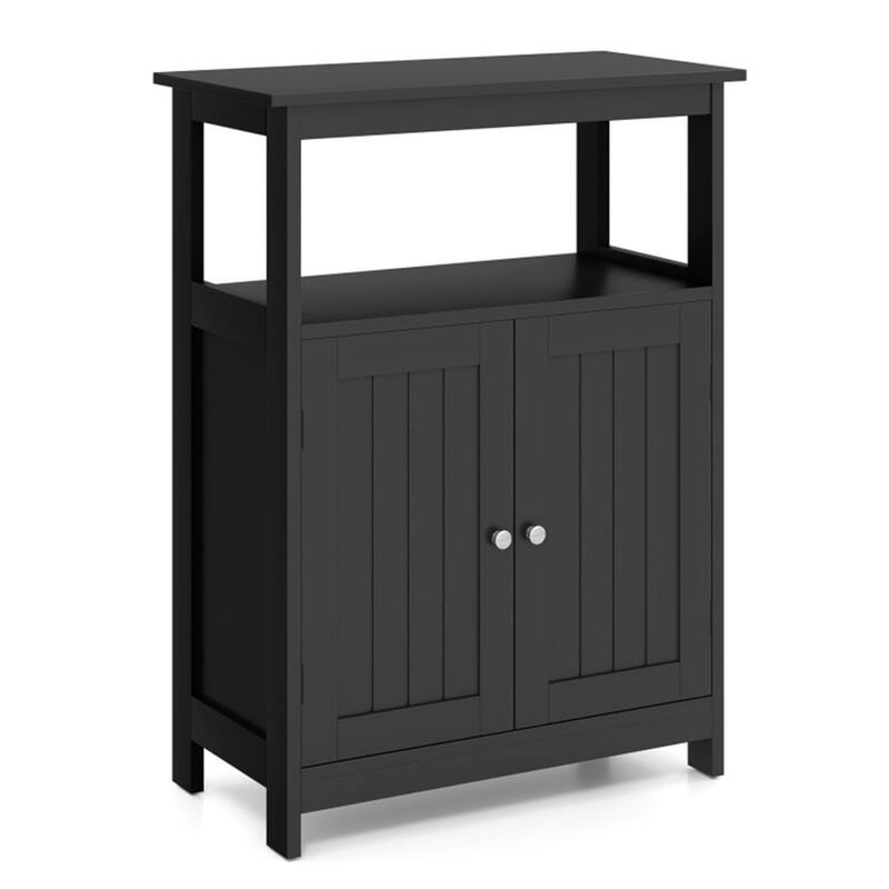 Modern Wooden Freestanding Floor Cabinet with Adjustable Storage Shelf for Bathroom or Living Room - 23.5" x 12" x 31.5"
