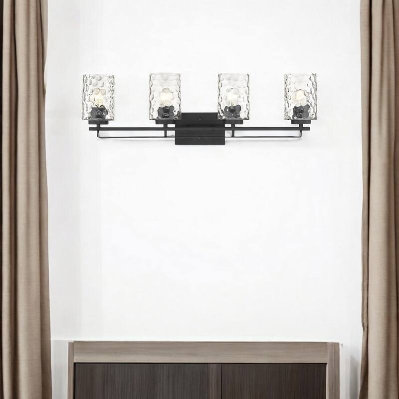 120 Voltage Transitional Flush Mount Vanity Light with Clear Glass Shade and Dimmable Hardwired Fixture