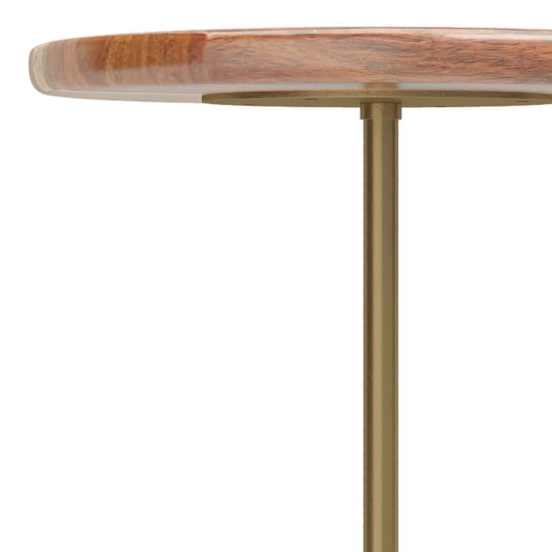 WYNDENHALL Straton SOLID ACACIA WOOD 15 inch Wide Round Modern Side Table in Natural