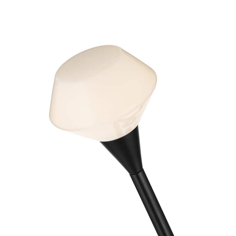 Cassius 52.5 Inch 8 Light Convertible Chandelier with Opal Glass in Black