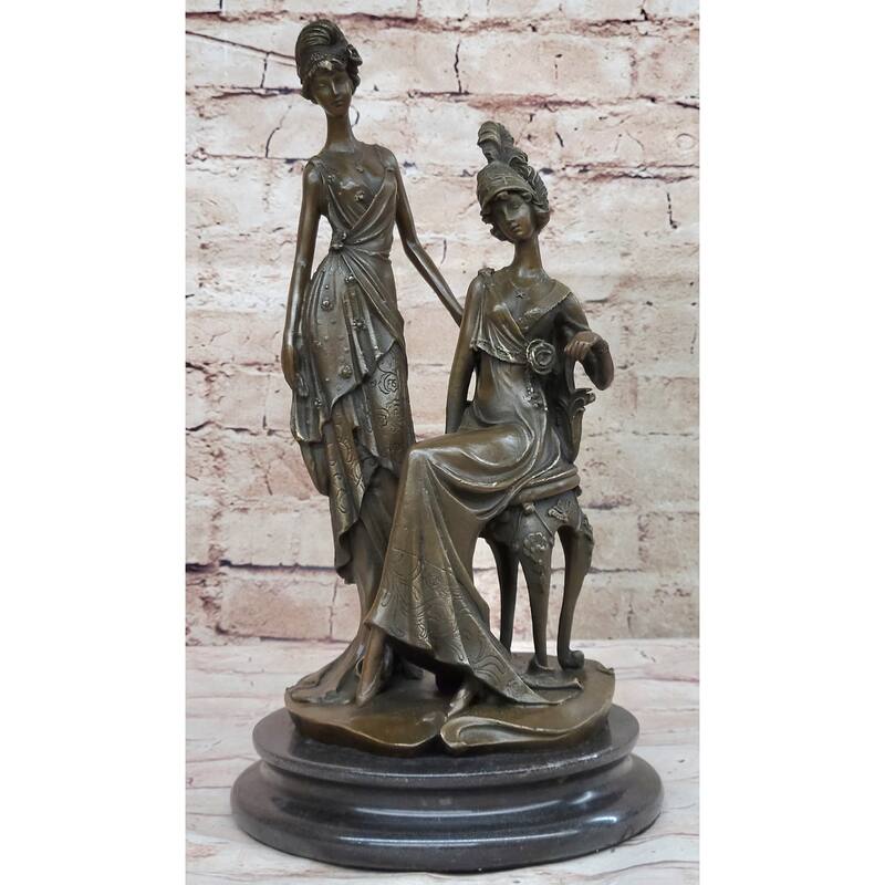Signed Original Mavchi Showgirls Follies Bronze Sculpture Art Deco Large Figurine