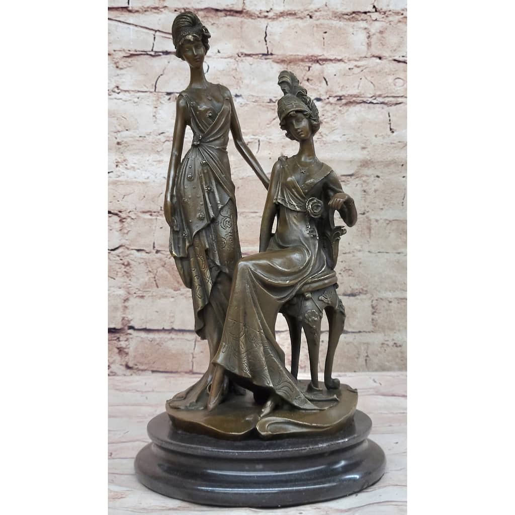 Signed Original Mavchi Showgirls Follies Bronze Sculpture Art Deco Large Figurine