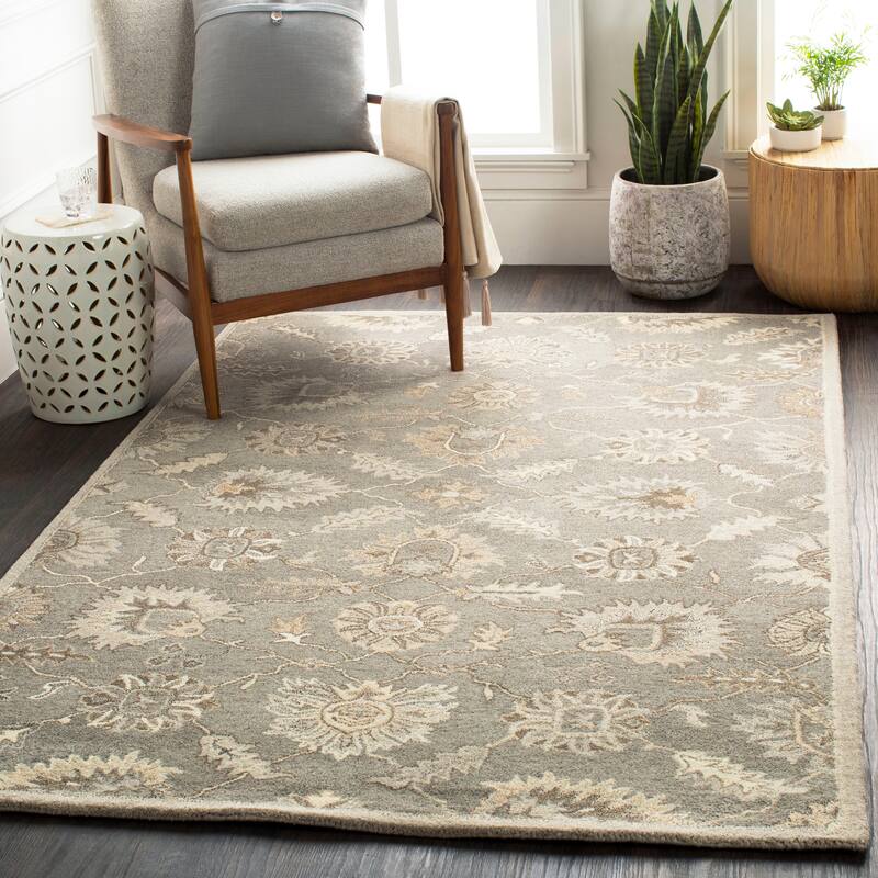 Hand Tufted Guoliang Wool Area Rug - Medium Grey - 9'9" Round