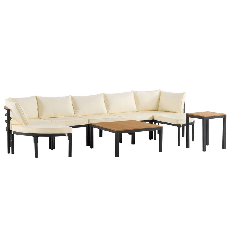 Modern Outdoor Sectional Sofa Set Patio Seating Group Outdoor Conversation Set with Cushions for Patio, Backyard, Garden