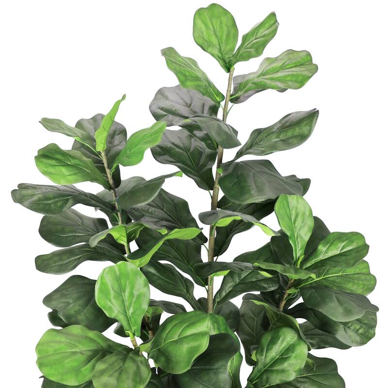 6ft Artificial Fiddle Leaf Fig Tree Plant in Black Pot - 72" H x 33" W x 33" DP