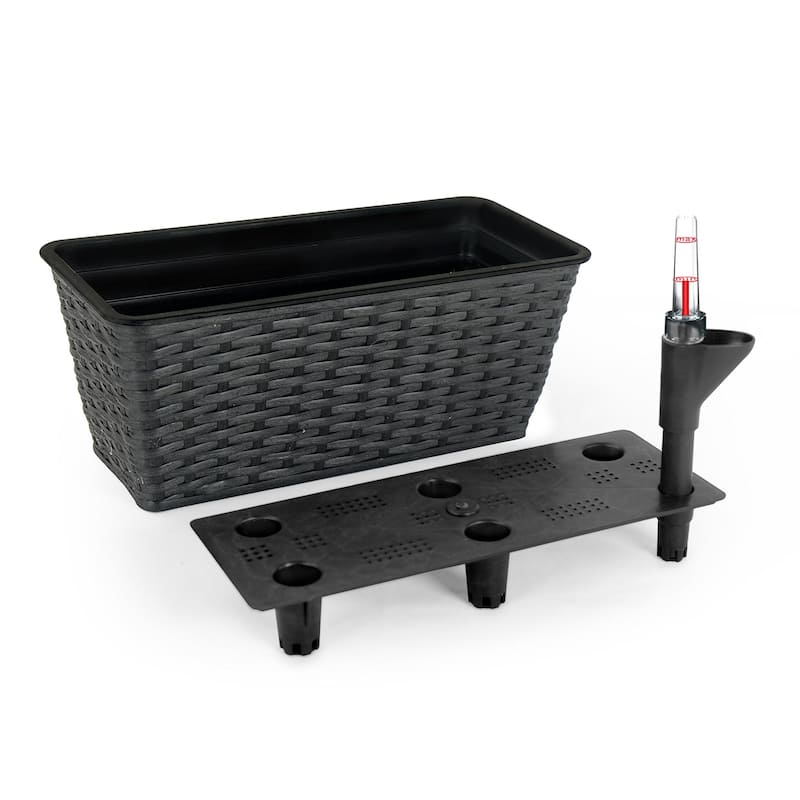 2-Pack Smart Self-watering Hand Woven Wicker Planter