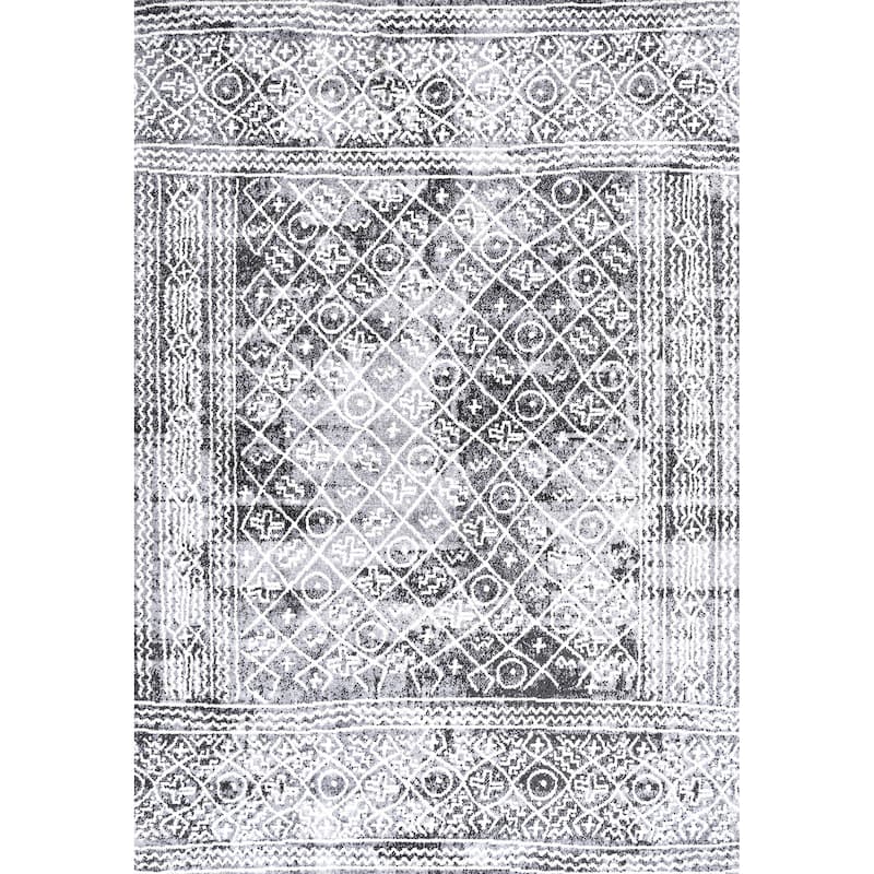 JONATHAN Y Illi Moroccan Geometric Distressed Area Rug - 4 X 6