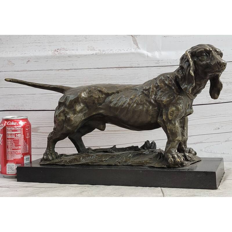 Bet Hound Imitative Dog Figure Art Deco Bronze Sculpture On Marble Base Figurine Gift