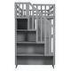 preview thumbnail 54 of 110, Twin/Full Size Loft Bed with Storage Staircase, Wardrobe and Desk, Solid Wood Loft Bedframe with 2 Storage Drawers and Shelves