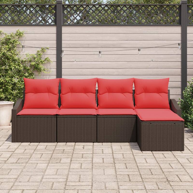 vidaXL 6 Piece Garden Sofa Set with Cushions - 91.7×46.1×27.2
