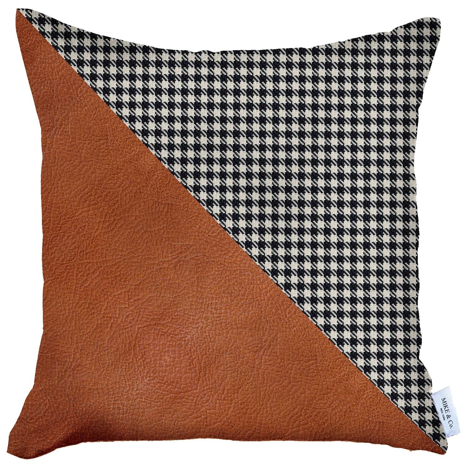 Boho-Chic Decorative Vegan Faux Leather Pillow Covers-image