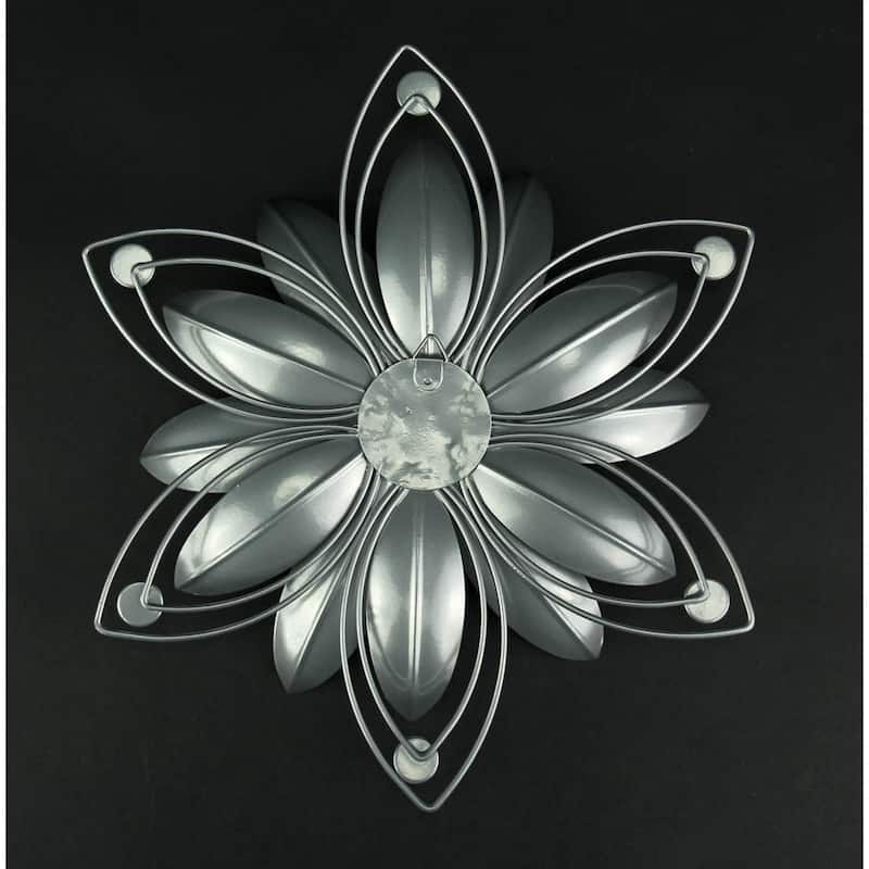 Jeweled 3D Metal Art Flower Wall Sculpture Set Of 3