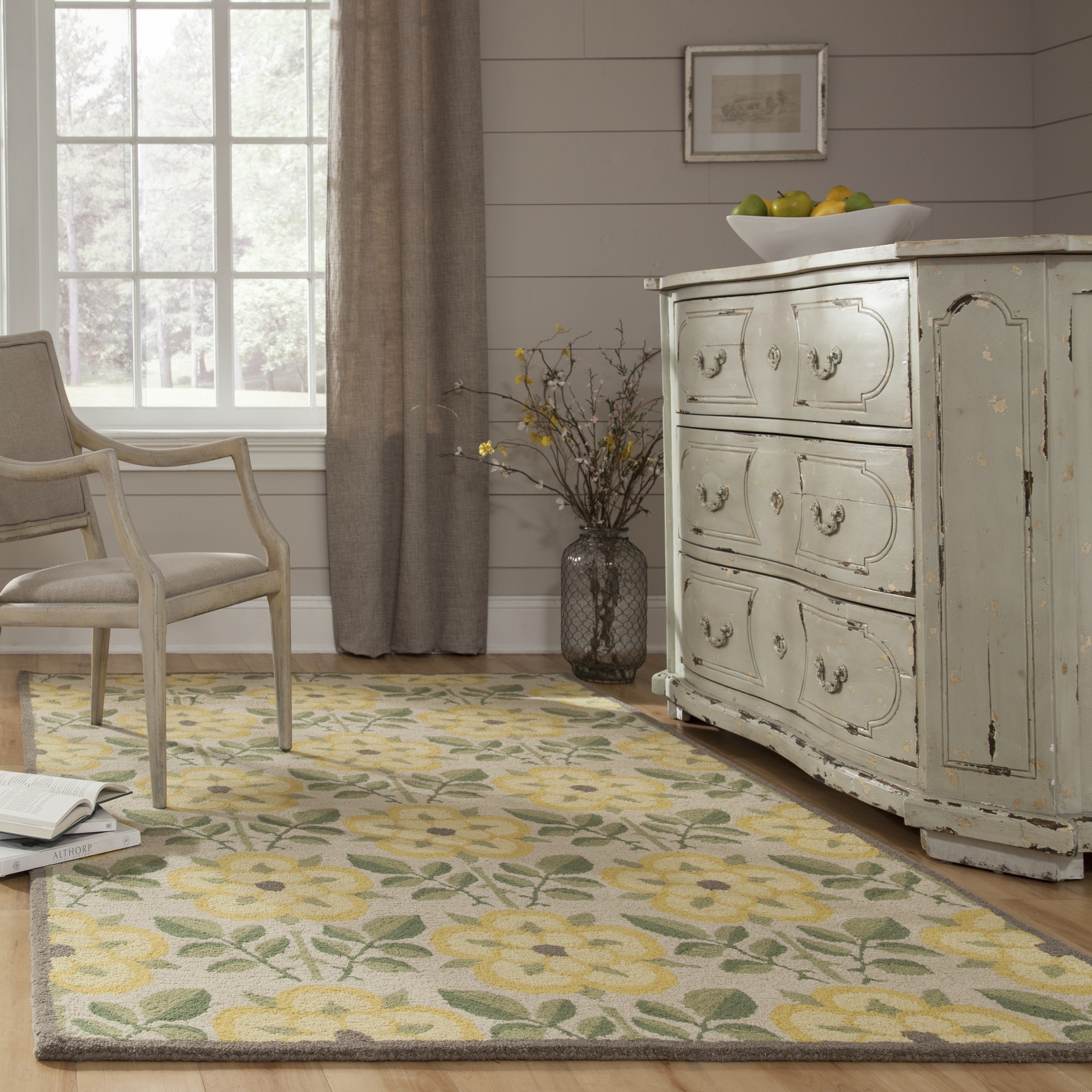 Momeni Newport Hand Tufted Wool Contemporary Floral Area Rug