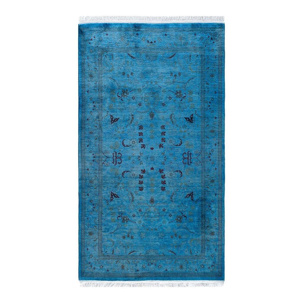 Fine Vibrance One-of-a-Kind Hand-Knotted Area Rug - Blue, 3' 1" x 5' 4" - 3' 1" x 5' 4"
