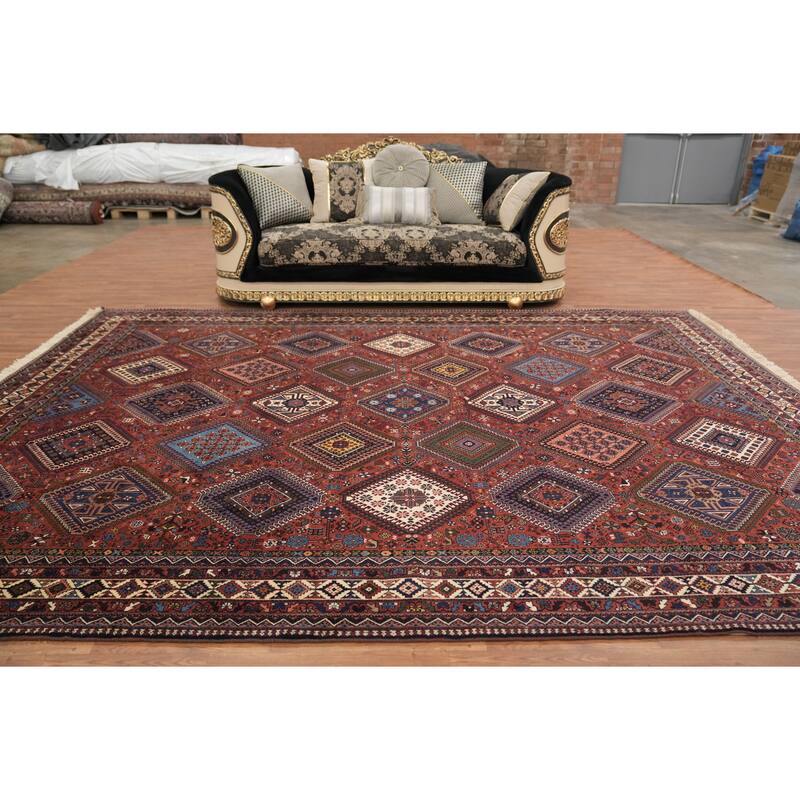 Hand Knotted Oriental 100% Wool Carpet Traditional Tribal Oranges & Rust Yalameh Area Rug - 13' 1'' X 10' 0''