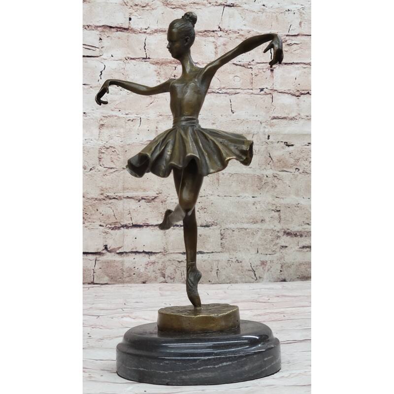 Hot Cast Bronze Ballerina Ballet Dancer Girl Sculpture By Milo On Marble Base