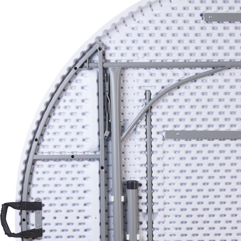 5.89-Foot Round Bi-Fold Plastic Banquet Folding Table with Handle