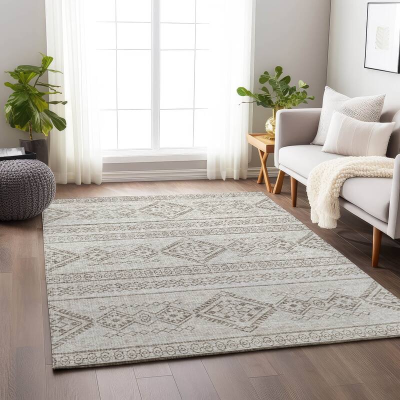 Premium Washable Super Soft Boho Global Mayfield Rug - Taupe - 3' x 5' - Rectangle