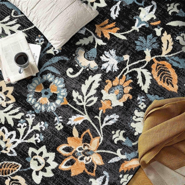 World Rug Gallery Contemporary Vine Floral Area Rug - On Sale