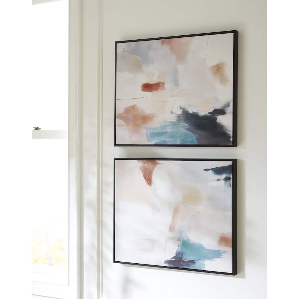 Signature Design by Ashley Caldish Blue/White Wall Art (Set of 2)