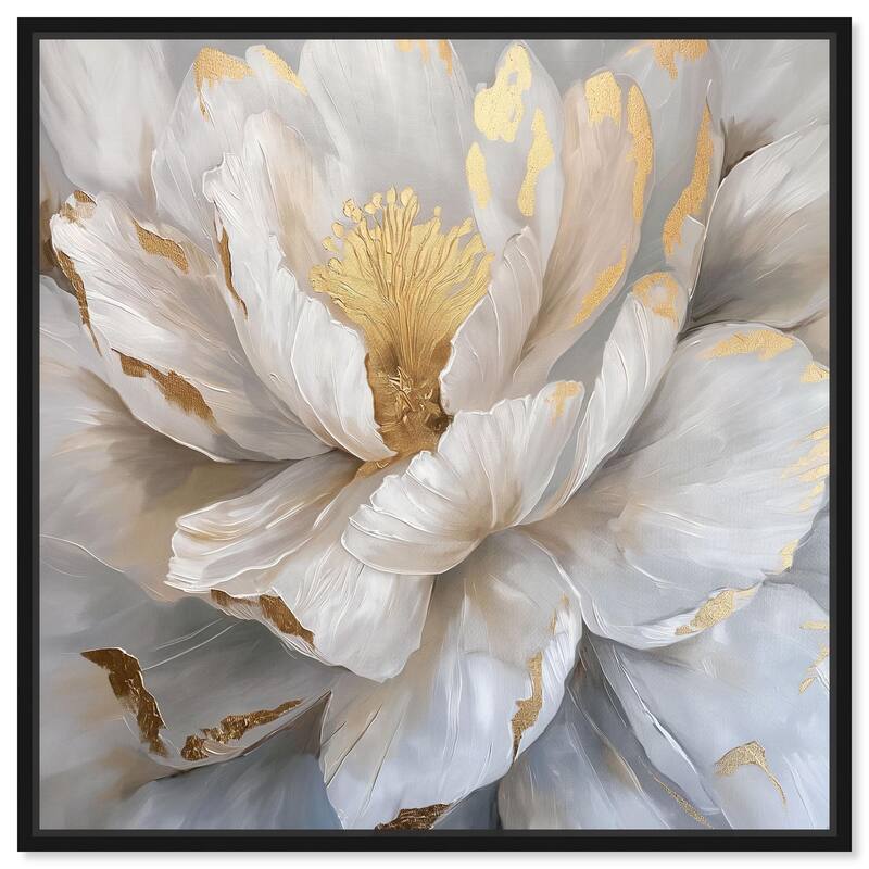 Golden Veins of Grace Canvas by Art Remedy - Black - 24" x 24"