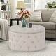preview thumbnail 4 of 22, Adeco Round Storage Ottoman Button Tufted Footrest Stool Bench