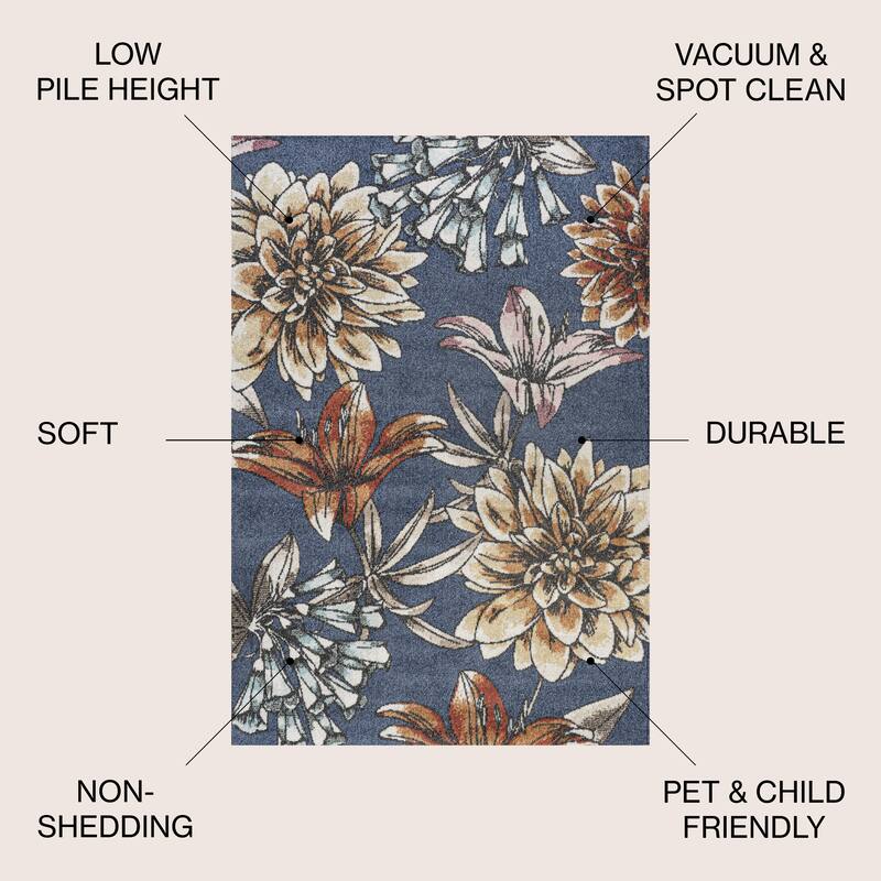 JONATHAN Y Dizi Modern Botanical Flower Area Rug