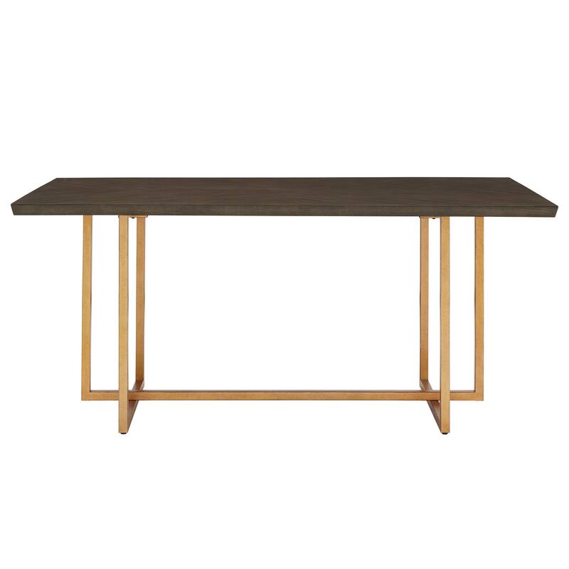 Denver Charcoal Brown and Gold 68" Rectangular Dining Table from iNSPIRE Q Modern